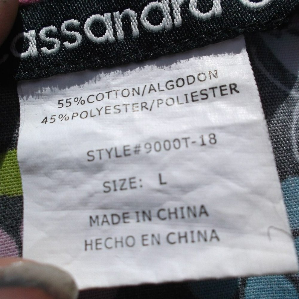 CASSANDRA O BLACK MULTI COLORED FLOWER & BUTTERFLY DESIGN LG SCRUB TOP IG 2119 - Picture 4 of 12